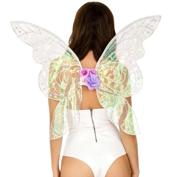 Iridescent Glitter Flower Fairy Wings - Picture 2 of 3